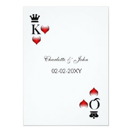 Simple King and Queen Card Vegas Wedding Invitations 